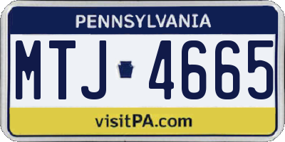 PA license plate MTJ4665