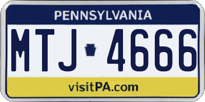 PA license plate MTJ4666