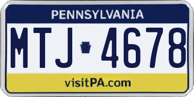 PA license plate MTJ4678
