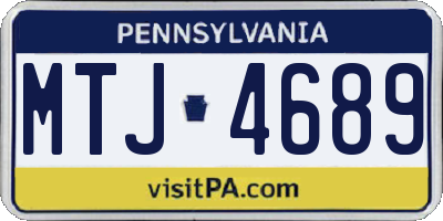 PA license plate MTJ4689