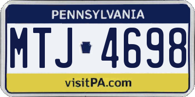 PA license plate MTJ4698
