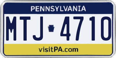 PA license plate MTJ4710