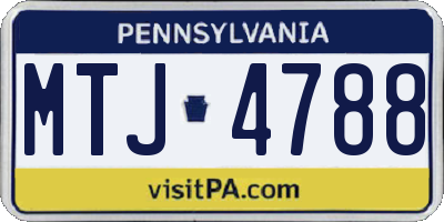 PA license plate MTJ4788