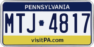 PA license plate MTJ4817