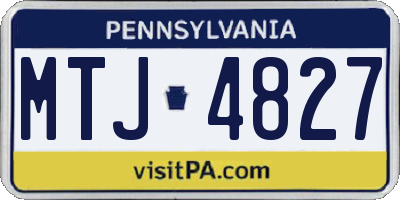 PA license plate MTJ4827