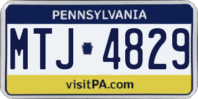 PA license plate MTJ4829