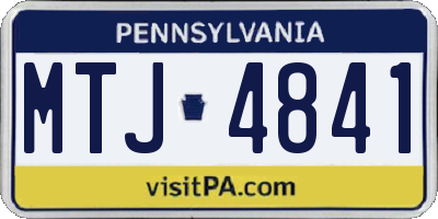 PA license plate MTJ4841