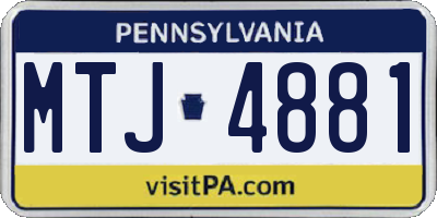 PA license plate MTJ4881