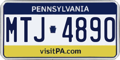PA license plate MTJ4890