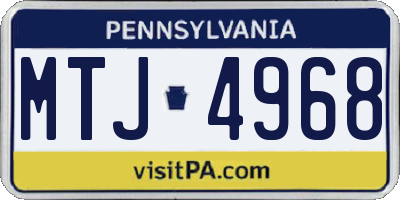 PA license plate MTJ4968