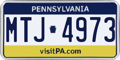 PA license plate MTJ4973