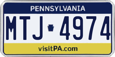 PA license plate MTJ4974