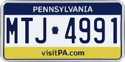 PA license plate MTJ4991