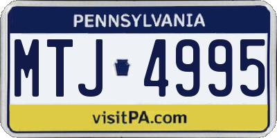 PA license plate MTJ4995