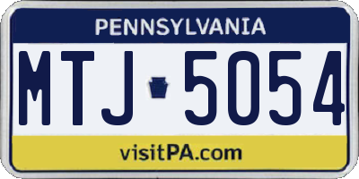 PA license plate MTJ5054
