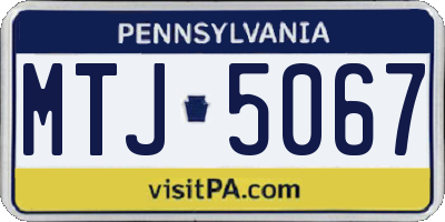 PA license plate MTJ5067