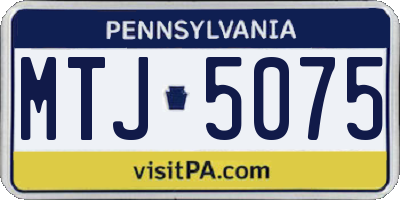 PA license plate MTJ5075