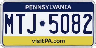 PA license plate MTJ5082