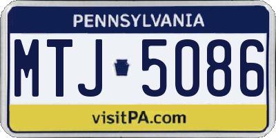 PA license plate MTJ5086