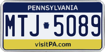 PA license plate MTJ5089