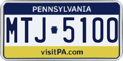 PA license plate MTJ5100