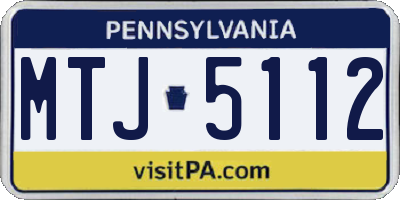 PA license plate MTJ5112