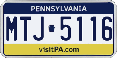 PA license plate MTJ5116