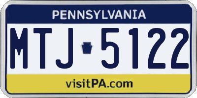 PA license plate MTJ5122
