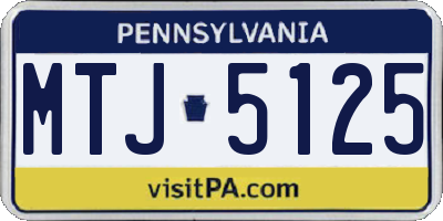 PA license plate MTJ5125