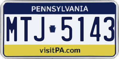 PA license plate MTJ5143