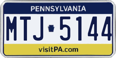 PA license plate MTJ5144