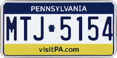 PA license plate MTJ5154