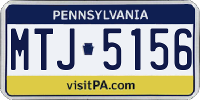 PA license plate MTJ5156