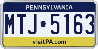 PA license plate MTJ5163