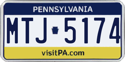 PA license plate MTJ5174