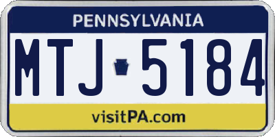PA license plate MTJ5184