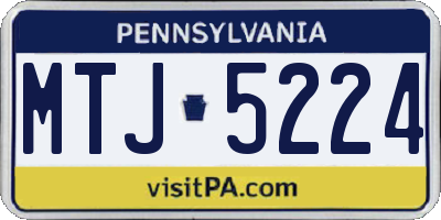 PA license plate MTJ5224