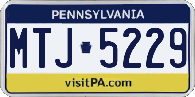 PA license plate MTJ5229