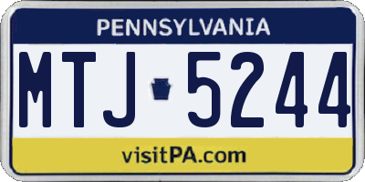 PA license plate MTJ5244