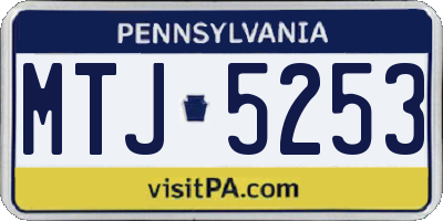 PA license plate MTJ5253