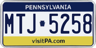 PA license plate MTJ5258