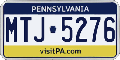 PA license plate MTJ5276