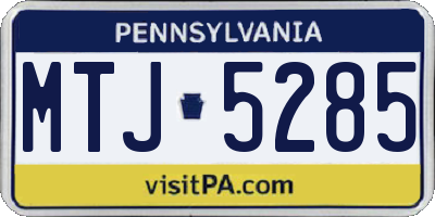 PA license plate MTJ5285