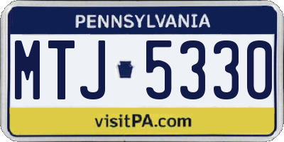 PA license plate MTJ5330