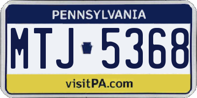 PA license plate MTJ5368