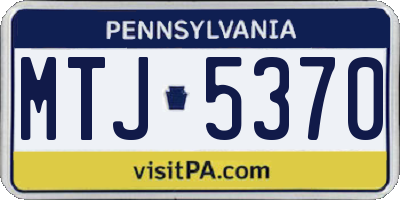 PA license plate MTJ5370