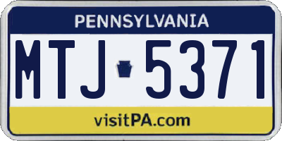 PA license plate MTJ5371