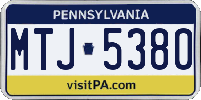 PA license plate MTJ5380