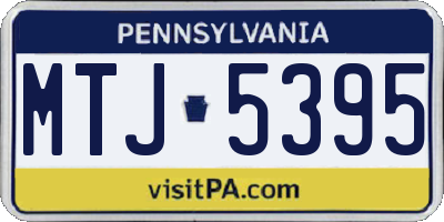 PA license plate MTJ5395