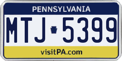 PA license plate MTJ5399